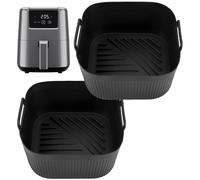 GINOYA 2 PCS Small Silicone Air Fryer Liners for Chefman 2L, Non Stick | Reusable liners for Chefman 2L, COSORI, Daewoo and Tower T17025 compact 1.5L to 2L air fryers