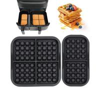 GINOYA Air Fryer Silicone Waffle Moulds for Philips Dual Basket Airfryer 3000/5000 Series, Air Fryer Waffle Moulds Accessories for Different Two Size Dual Drawer(2PCS)