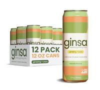 ginsa Sparkling Ginseng Tonic, hydrolyzed Korean red Ginseng, Fast-Acting, Caffeine-Free, Natural Energy, Fight Brain Fog, 12pk 12oz, Ginseng + Yuzu