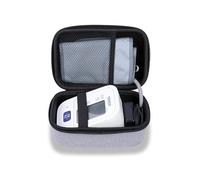 Ginsco Compact Hard Shell Case for Blood Pressure Monitor, Compatible with Omron Bronze/iHealth/Oklar, Portable Carrying Travel Case with Handle, Mesh Pocket for Cuff/Batteries/Charger (Gray, M)