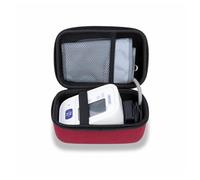 Ginsco Compact Hard Shell Case for Blood Pressure Monitor, Compatible with Omron Bronze/iHealth/Oklar, Portable Carrying Travel Case with Handle, Mesh Pocket for Cuff/Batteries/Charger (Red, M)