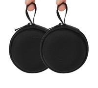 Ginsco Mini-Portable Hard Shell Earbuds Case for Apple EarPods Headphones USB-C Wired Ear Buds/Samsung Galaxy Wired Earbuds, Travel Case for Earphones Earplugs (2, Black-Double Strand)