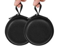 Ginsco Mini-Portable Hard Shell Earbuds Case for Apple EarPods Headphones USB-C Wired Ear Buds/Samsung Galaxy Wired Earbuds, Travel Case for Earphones Earplugs (2, Black-Lichee)