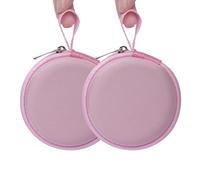 Ginsco Mini-Portable Hard Shell Earbuds Case for Apple EarPods Headphones USB-C Wired Ear Buds/Samsung Galaxy Wired Earbuds/JBL Endurance Run 2, Travel Case for Earphones and Earplugs (2, Pink)