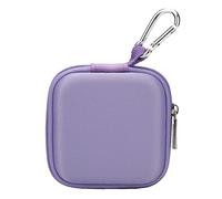 Ginsco Mini-Portable Hard Shell Square Earbuds Case for Apple EarPods/Samsung Galaxy Wired/Wireless Earbuds, Cell Phone Accessories Organizer with Carabiner for Earphones (1, Purple)