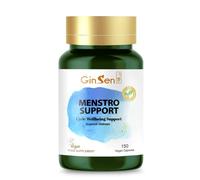 GinSen Menstro Support for Period Health, Natural Menstrual Maintenance, Before & During Cycle, 150 Capsules, Vegan Approved Supplement, Made in UK