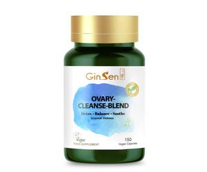 GinSen Ovary Cleanse Blend, Regular Ovulation Support, Natural Detox & Rejuvenate Supplement, Balance Hormones, Women Fertility Wellbeing, 150 Capsules, Vegan Approved, Made in UK
