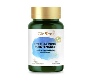 GinSen Uterus-Lining Maintenance,Support Optimal Uterus Thickness, Reproductive Function, 150 Capsules, Vegan Approved Supplement, Herbal Extract & Vitamins Made in UK