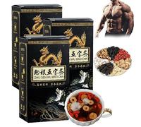 Ginseng Five Treasures Tea - Kidney Tea,Zhu Gen Wu Bao Cha,Men’s Essentials Kidney Tea,Formula Ginseng Five Treasure Tea, Liver and Kidney Care Tea,Chinese Kidney Care Tea (3 Box)