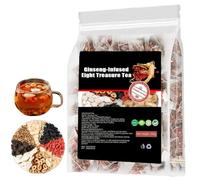 Ginseng-infused Eight Treasure Tea, Kidney Tea formula Ginseng Five Treasure Tea, Red Date Wolfberry Mulberry Health Tea, Han Shan Tang Tea, Kidney Care Tea Bags for Women & Men (1)