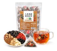 Ginseng Mulberry Black Goji Tea 150g, Herbal Fruit Infusion with Red Goji Berries, Barley & Maca
