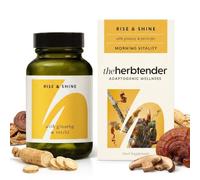 Ginseng & Reishi Supplement - Rise & Shine 60 Capsule Jar - Red Ginseng Capsules - Panax Ginseng High Strength - Reishi Mushroom Capsules - Natural Energy Supplement for Adults