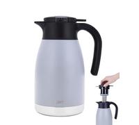 GiNT 51Oz Stainless Steel Thermal Coffee Carafe with Tea Infuser Lid/Double Walled Vacuum Thermal Carafe / 12 Hour Heat Retention (Gray, 1.5L)