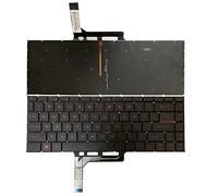 GinTai Laptop US Backlit Keyboard Replacement for MSI GS65 Stealth 8SE/Stealth 8SF/Stealth 8SG/Stealth Thin 8RE/Stealth Thin 8RF/for MSI GS65VR MS-16Q2 NSK-FDABN_800 P-180402-2 (Black)