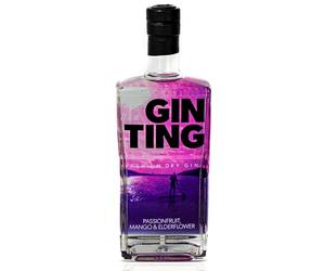 GinTing Passionfruit Mango & Elderflower Flavoured Gin 70cl | London Dry Gin with Delicious Citrus Fruit Gin Twist - Packed with Passion Fruit, Mango & Elderflower Gin Botanicals