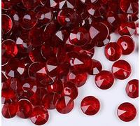 Gintoaria 1000pcs/ Pack Wedding Table Acrylic Diamond Scatter Crystals Confetti Acrylic Gems Vase Fillers Rhinestones for Wedding, Bridal Shower, Vase Beads Decorations (10mm, Burgundy)