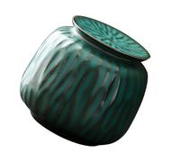 GINTON Ceramic Tea Jar,Tea Caddy,Tea Tins, Green,Vintage Chinese Style Storage Jars Tea Tins Cans,Traditional Tea Tins Cans with Airtight Lid for Tea Sugar
