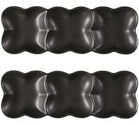 GINTON Sauce Dish,Snack Bowls,Dipping Bowls Ceramic Sauce Dish 3 Compartment Soy Sauce Appetizer Serving Tray Rectangular Divided Sauce Dishes (Color : Blue) (Color : Black)