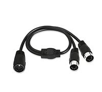 GINTOOYUN 0.5m Black MIDI Splitter Y Adapter Cable for MIDI Keyboards, Mixers, Electronic Pianos & More