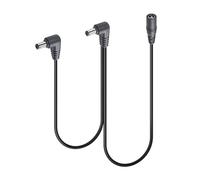 GINTOOYUN 1 to 2 Ways Daisy Chain Cable Guitar Pedal Power Supply Splitter Cable DC 5.5mm x 2.1mm Female to 2 Male Cable for 9V 3A DC Adapter Plug, Guitar Power Adapter(1 to 2) (1 to 2)