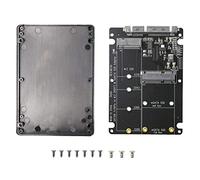 GINTOOYUN 2 in 1 Combo M.2 NGFF B-key and mSATA SSD to SATA 3.0 Adapter.M.2 SATA(B/B+M Key NGFF) and mSATA SSD to 2.5 Inch SATA III Converter with 7mm Case Enclosure