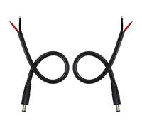 GINTOOYUN 2 Pack DC Power Pigtails Cable, DC 5.5mm x 2.5mm Male Plug Jack to Bare Wire Open End Power Supply Replacement Repair Cord, for Security Camera,LED Strip Light,DVR,0.82FT(0.25m)