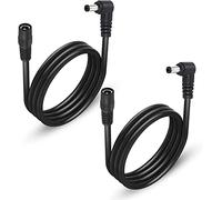 GINTOOYUN 2 Pack DC5525 Power Extension Cable, DC 5.5mm x 2.5mm Right Angle Male to Female Power Adapter Cable，3FT 18AWG Heavy Duty Cord for Strip Lihgt,CCTV,Car,Monitors,etc. 1M
