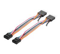 GINTOOYUN 2 Pcs 11 Pin DuPont Male Plug to Motherboard USB 9-Pin Female Conversion Cable for Chassis,Motherboard etc(5.12 Inch)