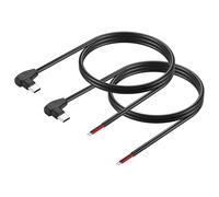 GINTOOYUN 2 Pcs 20AWG USB-C Male Plug Pigtail Power Cable 5V/3A Right Angle 90 Degree Type-C Male Plug to Two Core Tinned Bare Wire Power Cable for Laptops,Mobile Phones,DIY,etc (100CM)
