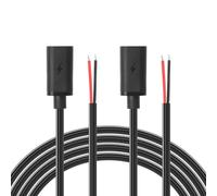 GINTOOYUN 2 Pcs 5V/3A USB-C DIY Power Cable 20AWG USB Type-C Female Plug to Two Core Tinned Bare Wire Pigtail Power Cable for Laptops,Mobile Phones,DIY,etc(39.37 Inch)