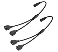 GINTOOYUN 2 Pcs DC5521 to USB Y Splitter Power Cord DC5.5mm x 2.1mm Female to Dual USB2.0 Female 20AWG Power Cord for Laptop, Small Fan, Printer, Camcorder, etc（16 Inch）