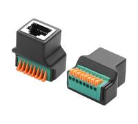 GINTOOYUN 2 Pcs RJ45 8P8C Quick Connect Solderless Adapter RJ45 Female to 8-Pin Spring Terminal Network Extension Adapter for Cat5 Cat5e Cat6 Cat7 Ethernet Cable