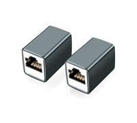GINTOOYUN 2 PCS RJ45 Network Coupler Grey RJ45 Female to Female Ethernet Expansion Connector for TV,Router,PC,Network Switch ect
