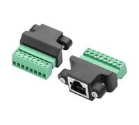 GINTOOYUN 2 Pcs RJ45 Panel Mount Adapter RJ45/8P 8C Female Plug to 8-Pin Detachable Screw Terminal Adapter with Panel Mount Screw for Desktop Computers,Digital DVRs etc