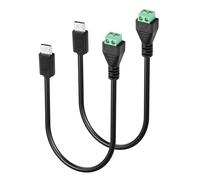GINTOOYUN 2 Pcs Type C to 2-Pin Terminal Cable 12.6 Inch USB-C Male Plug to 2-Pin Terminal Power Cord for Chargers,Power Banks,etc (12V)