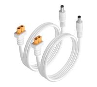GINTOOYUN 2 PCS White XT60 to DC5521 Power Cord XT-60 Female to DC 5.5mm x 2.1mm Male 2x1.5mm ² Power Cable for FPV Goggles,B6 Balanced Charger,etc(11.81 Inch) (1m)