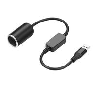 GINTOOYUN 24W USB A Male to 12V Cigarette Lighter Booster Cable Socket Adapter Power Cable for Dash Cam, GPS, Car Led Light Strips, and Other Automotive Electronics(0.98FT/0.3M)