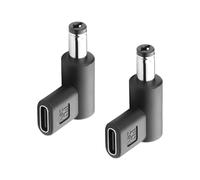 GINTOOYUN 2PCS 28V DC Power Connector Adapter 90 Degree Angle Female USB C to Male DC 5.5mm x 2.1mm Converter 28V USB Type C Input to DC5521 Output Adapter (28V)