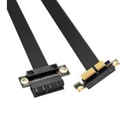 GINTOOYUN 30CM PCI-E 1X Expansion Adapter Jumper Cable, 90 Degree Male to 180 Degree Female, Black, For Graphic Cards, NICs, Sound Cards