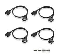 GINTOOYUN 4 Pin RGB Extension Cable 12V 4 PIN to SM 4Pin Female ARGB Connector Adapter Cable for Computer Fan, Motherboard,LED Strip(0.98 FT,4 PCS)(Style 2)