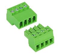 GINTOOYUN 5 Sets 3.81mm Phoenix Connector 4 Pin, 300V 15EDGRK 4-Pole 3.81mm Ground Circuit Terminal Blocks, 3.81mm Pitch 4P PCB Screw Terminals