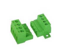 GINTOOYUN 5 Sets 4-Pole 5.08 mm Terminal, 2EDGRK Phoenix Connector 4 Pin with Screw Lock Plate Fixed, PCB Pluggable Screw Terminal Block Connectors, 5.08mm Pitch Male Female Plug