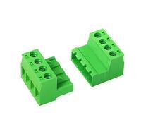 GINTOOYUN 5 Sets Phoenix Connector 4 Pin, 2EDGRK 4-Pole 5.08 mm Terminal PCB Pluggable Screw Terminal Block Connectors, Solderless 5.08mm Pitch Male Female Plug
