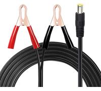 GINTOOYUN Battery Alligator Clip to DC 8mm Male Plug Cable 18AWG 24V Insulated Alligator Clip to DC7909 Male Plug Cable for Portable Charging Stations,Solar Panels,Solar Battery Packs etc(4.9FT)