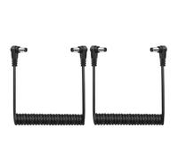 GINTOOYUN DC 5.5MM x 2.1MM 90 Degree Male to Male Plug Cable DC5521 Right Angle Coiled Power Adapter Extension Cord for CCTV Surveillance Security Camera LED Strip etc(2 Pack)