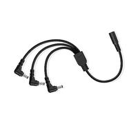 GINTOOYUN DC power 1 Female to 3 Male Splitter Cable DC 5.5mm x 2.1mm 1 Female to 3 90 Degree Male Adapter Cable Splitter Extension Cable for CCTV Security Camera,DVR,LED Strip Light Etc 0.7m