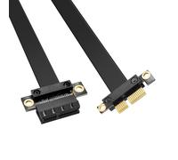 GINTOOYUN PCI-E 1X Expansion Adapter Jumper Cable Horizontal 180 Degree PCIE 1X Male to Horizontal 180 Degree Female Expansion Cable for Graphic Cards,NICs,Sound Cards,etc(11.8Inch)(180 degrees 30CM)