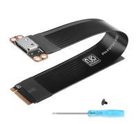 GINTOOYUN PCI-E4.0 M.2 NVME to Oculink SFF-8611/8612 Adapter Cable M.2 M-Key 2280 NGFF to Oculink SFF-8611 SFF-8612 Female Host Cable for Laptops,eGPU,etc(6.89 Inch)
