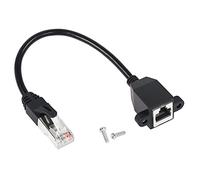 GINTOOYUN RJ50 10P10C Ethernet Cable, 10Pin RJ48 Male to Female Cable with Panel Mount Screw Hole, for Industrial Control Equipment, Scanners, Laser Equipment,etc. 26AWG, 1FT 30cm (11.8)