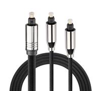 GINTOOYUN Toslink Optical Audio Splitter Cable 24K Gold Plated Plug 1 to 2 Fiber Optic Audio Cables for Televisions, Amplifiers,DVDs,Blu Ray Players,etc